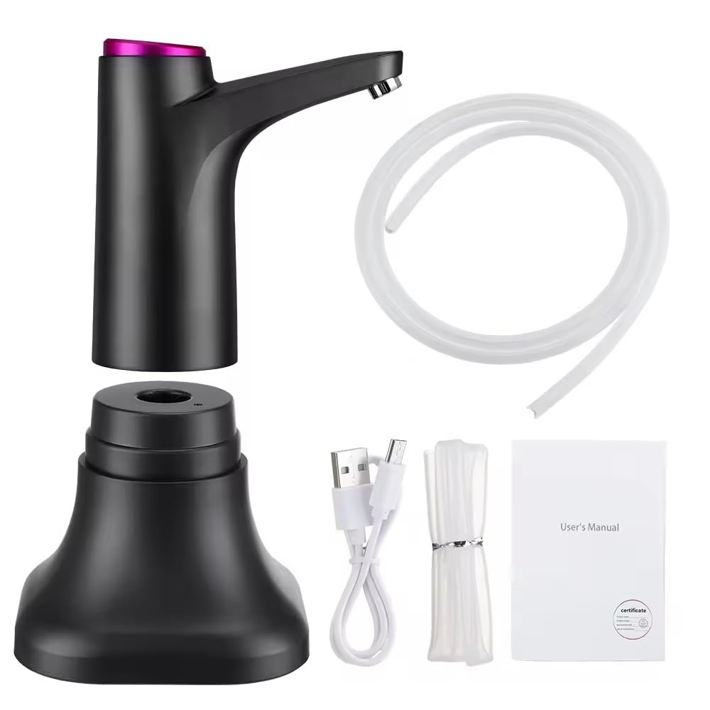 USB Rechargeable Water Dispenser with Detachable Base for 5 Gallon Bottles - Portable Dispenser with 1200mAh Battery - Smart and